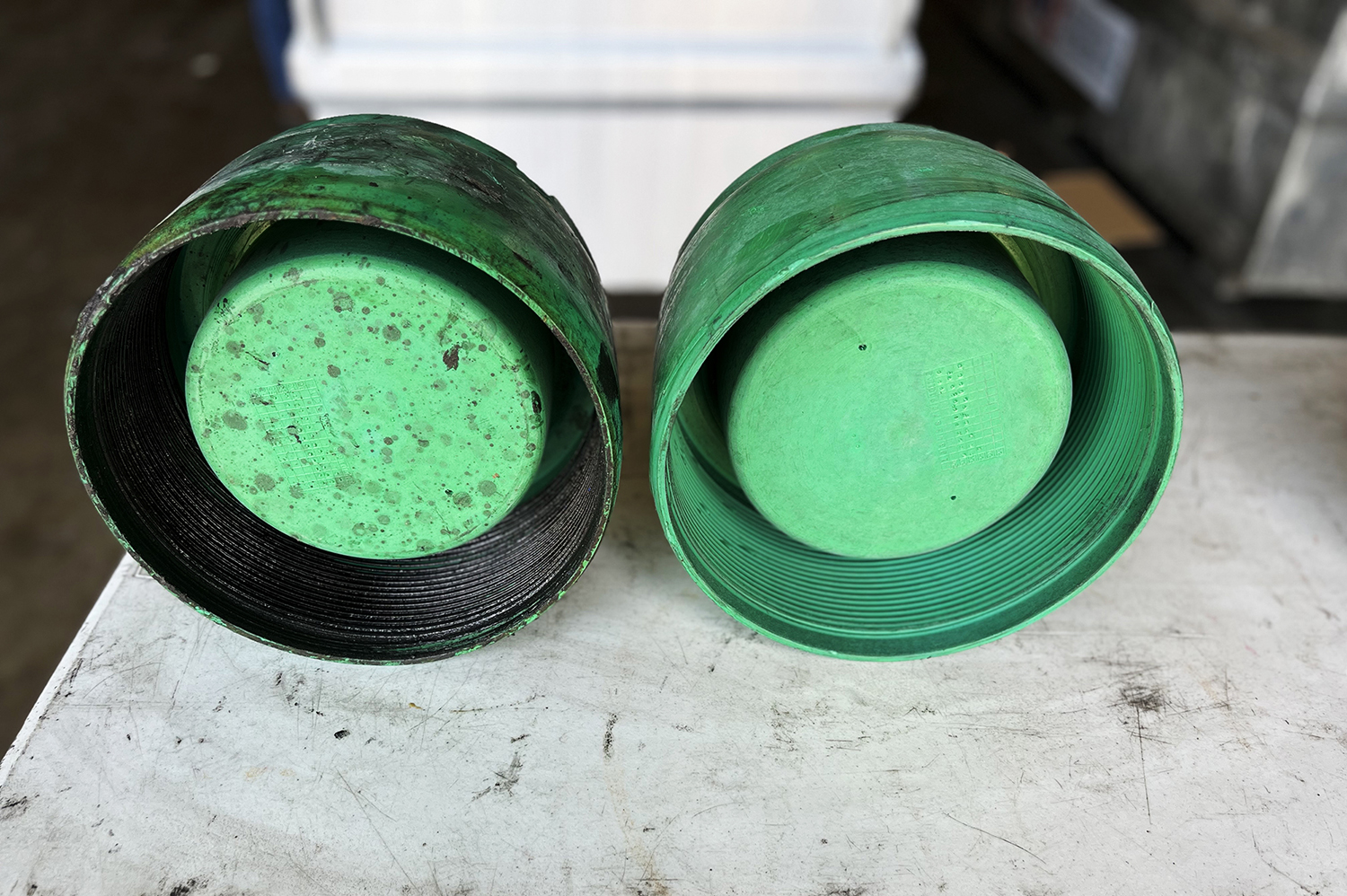 before :|: Refurbished thread protectors :|: after