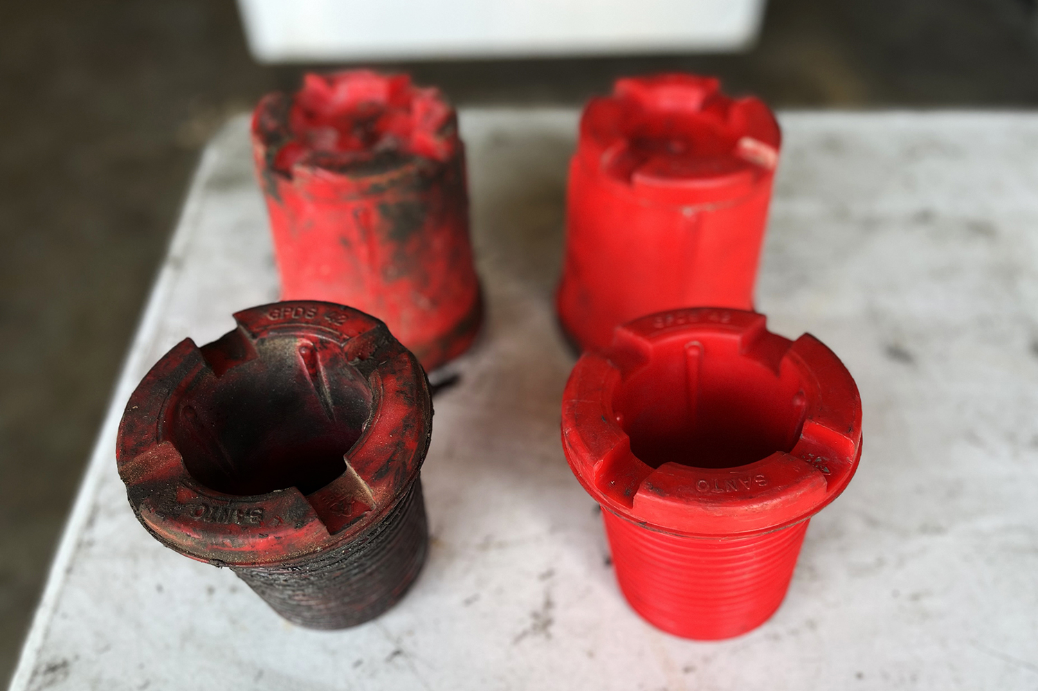 before :|: Refurbished thread protectors :|: after